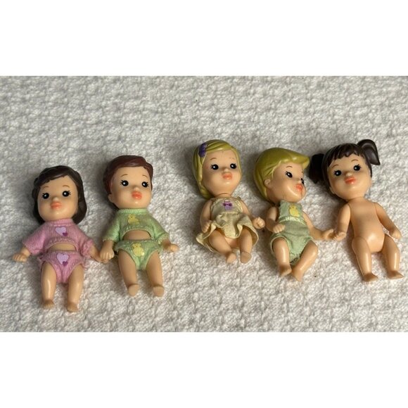 Quints MGA Miniature Baby Doll Set Outfits Two boys Three girls 3" - Picture 2 of 7